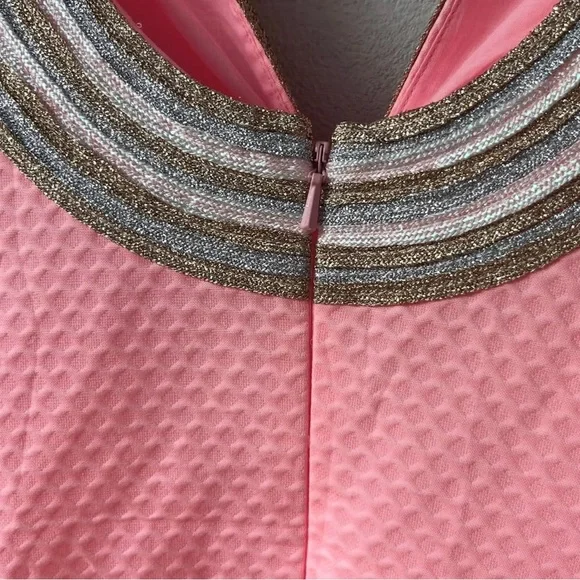 NWT Lilly Pulitzer Pink Sheath Mini Dress with Silver Trim - Picture 6 of 8